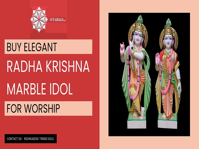 Buy Elegant Radha Krishna Marble Idol For Worship 17350403671