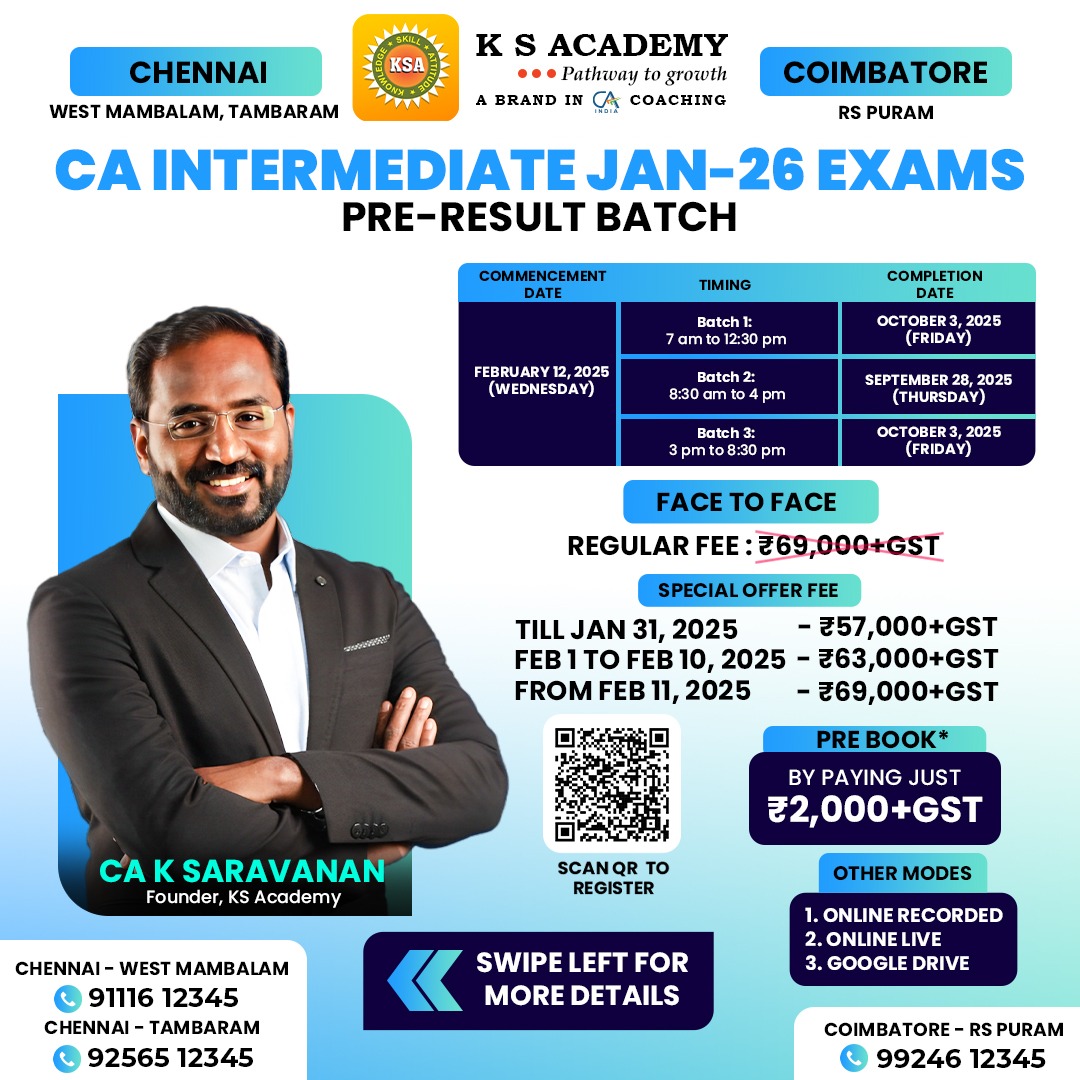 Ca Intermediate Classes In Hyderabad Telangana Ks Academy 17381513615