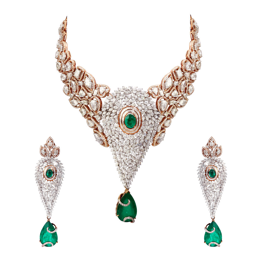 Diamond Necklace With Emerald 16911480089