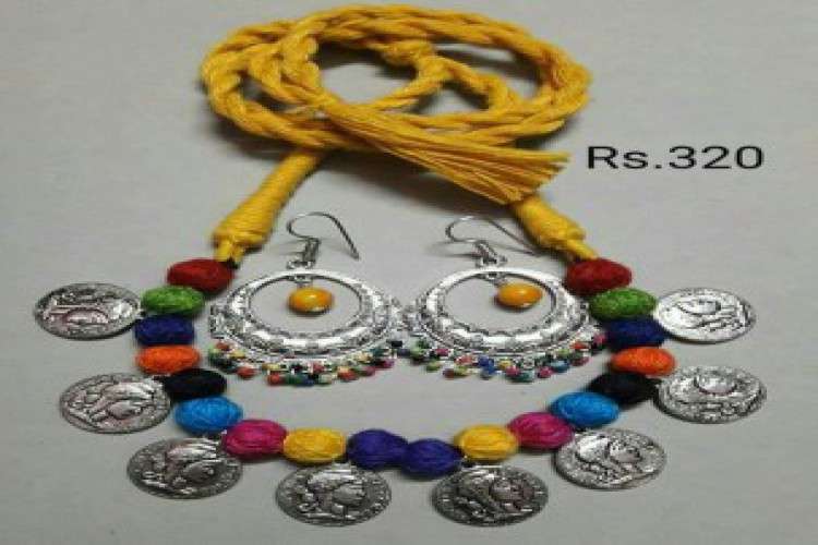 German Silver Choker Necklace Jhumka Available 9459547