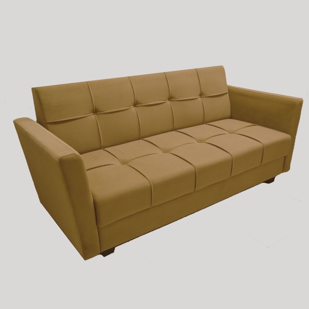 Premium Satin Rich Beige Best Comfort Fabric Three Seater Sofa 169787061310