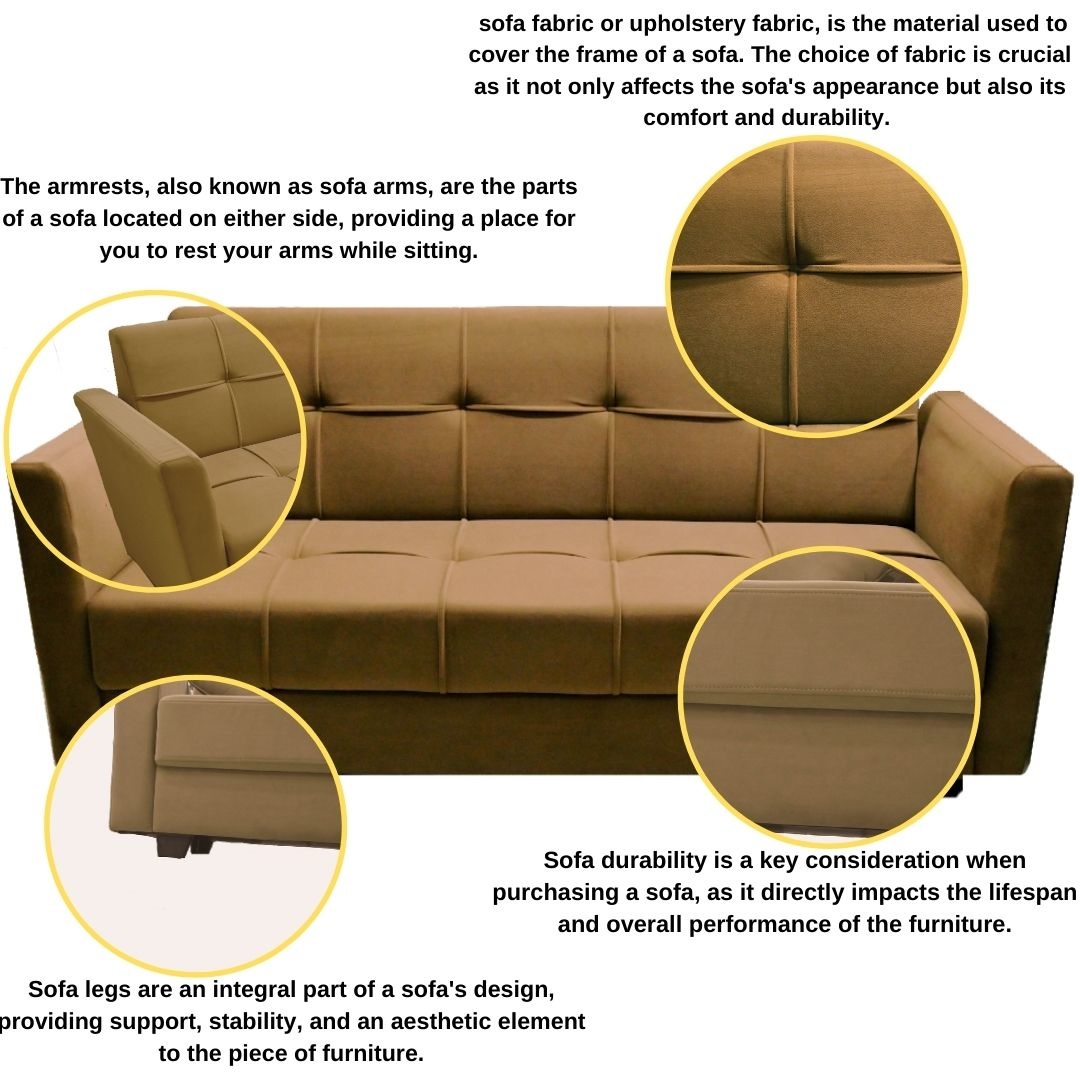 Premium Satin Rich Beige Best Comfort Fabric Three Seater Sofa 16978706143