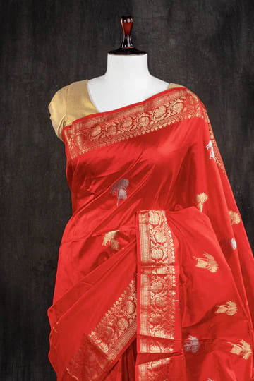 Priyujas Royal Red Stunning Banarasi Silk Saree 17266597825