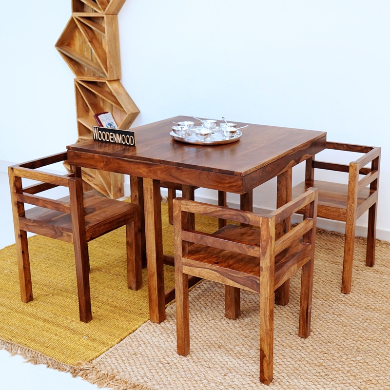 Solid Wood Sheesham Compact Four Seater Dining Table 16807891366