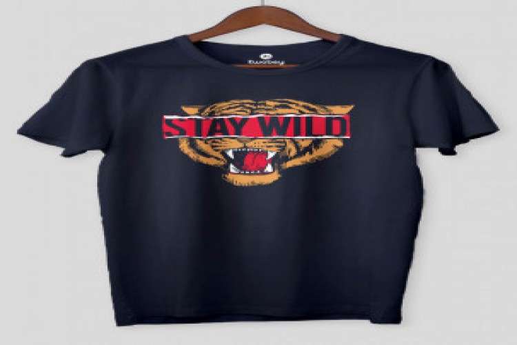 Stay Wild Graphical Navy Tshirt 8900485