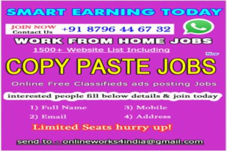 Work From Home Jobs In India Copy Paste Jobs Copy Paste Works 1885977